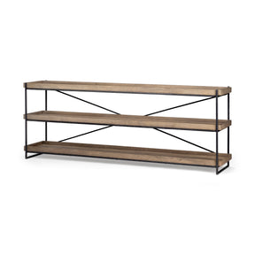 Trey Brown/Black Wood and Iron Console Table - Ornate Home