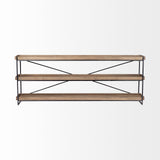 Trey Brown/Black Wood and Iron Console Table - Ornate Home
