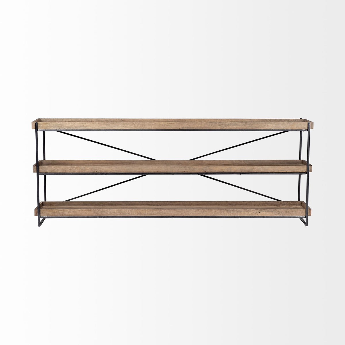 Trey Brown/Black Wood and Iron Console Table - Ornate Home