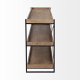 Trey Brown/Black Wood and Iron Console Table - Ornate Home