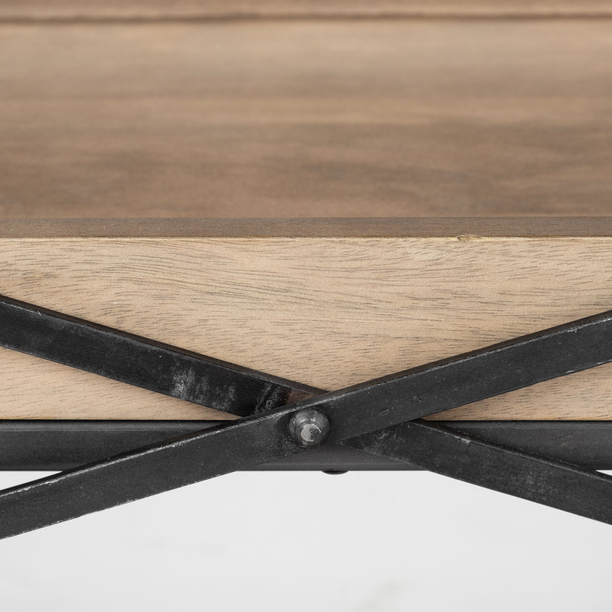 Trey Brown/Black Wood and Iron Console Table - Ornate Home