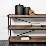 Trey Brown/Black Wood and Iron Console Table - Ornate Home
