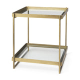 Trey Gold Metal with Glass Accent Table - Ornate Home