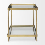 Trey Gold Metal with Glass Accent Table - Ornate Home