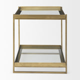 Trey Gold Metal with Glass Accent Table - Ornate Home