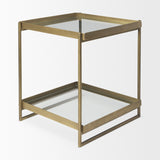 Trey Gold Metal with Glass Accent Table - Ornate Home