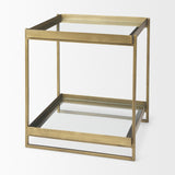 Trey Gold Metal with Glass Accent Table - Ornate Home