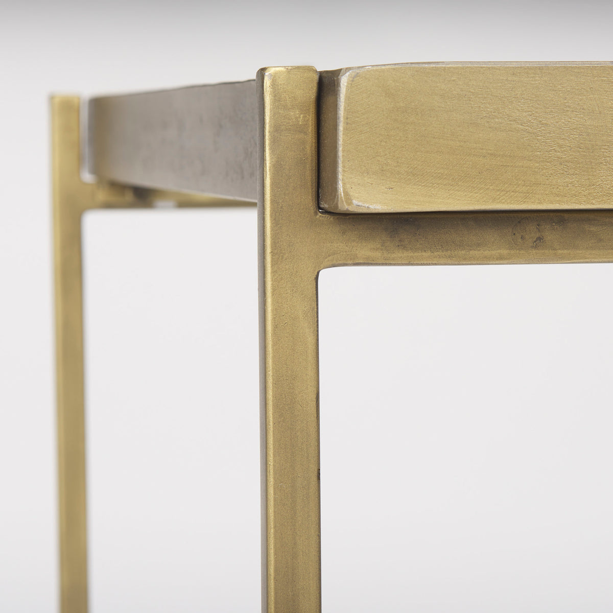 Trey Gold Metal with Glass Accent Table - Ornate Home