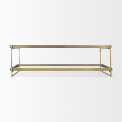 Trey Gold Metal with Glass Coffee Table - Ornate Home