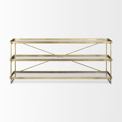 Trey Gold Metal with Glass Console Table - Ornate Home