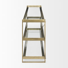 Trey Gold Metal with Glass Console Table - Ornate Home