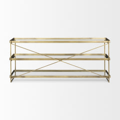 Trey Gold Metal with Glass Console Table - Ornate Home