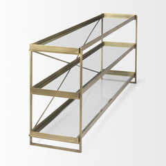 Trey Gold Metal with Glass Console Table - Ornate Home