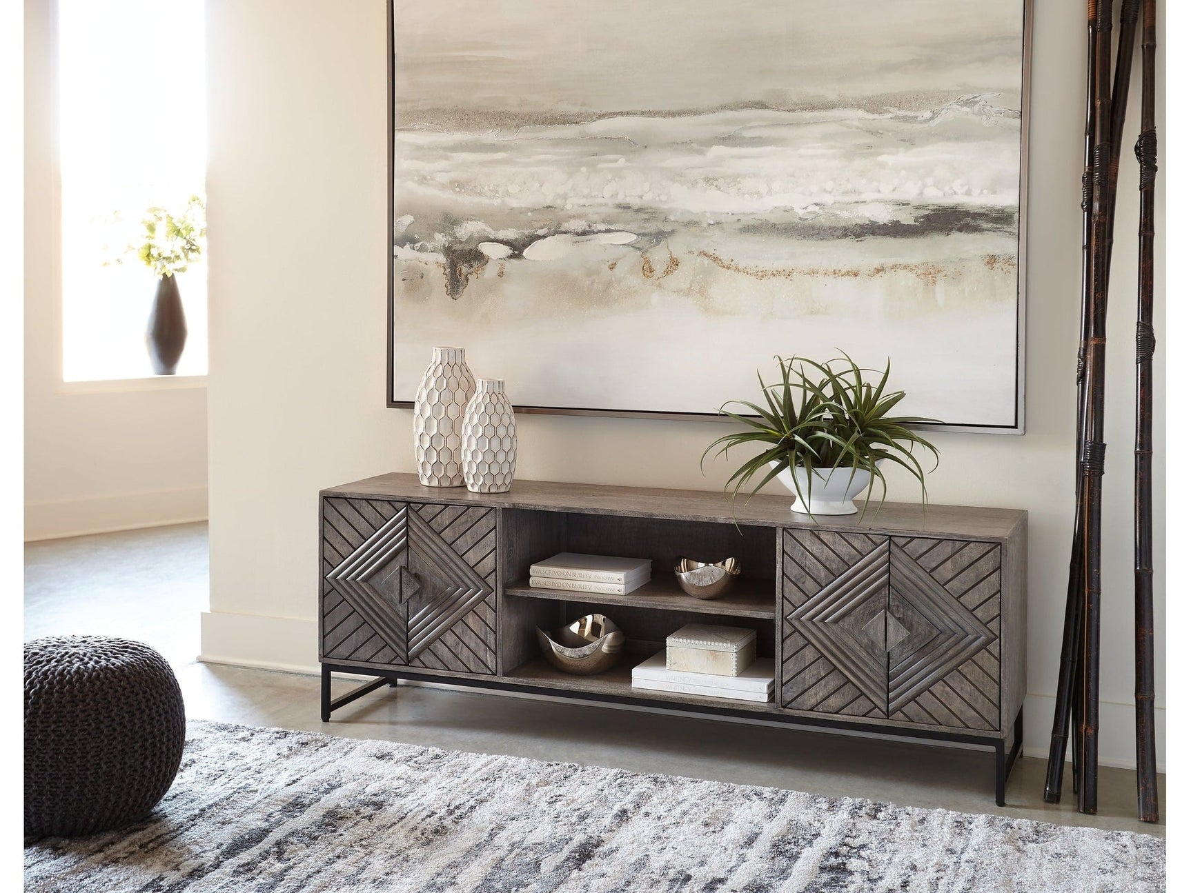 Treybrook Distressed Gray Accent Cabinet (Online Special Price) - Ornate Home