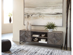 Treybrook Distressed Gray Accent Cabinet - Ornate Home