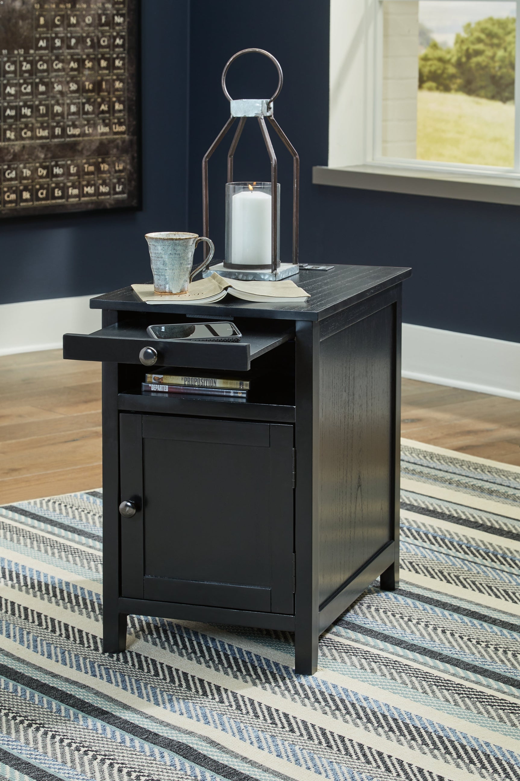 Treytown Black Chairside End Table (Online Special Price) - Ornate Home