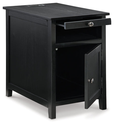 Treytown Black Chairside End Table - Ornate Home