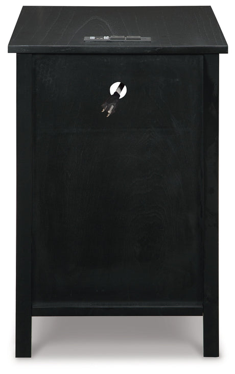 Treytown Black Chairside End Table - Ornate Home