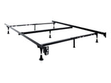 Tri-Support Black Queen/Full/Twin Adjustable Bed Frame w/ Reinforced Glides - Ornate Home