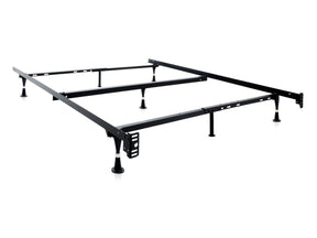 Tri-Support Black Queen/Full/Twin Adjustable Bed Frame w/ Reinforced Glides - Ornate Home