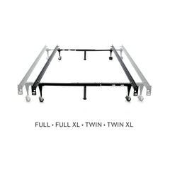 Tri-Support Black Twin/Full Adjustable Bed Frame - Ornate Home