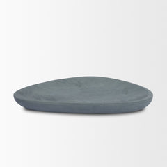 Tria Gray Rounded Triangular Marble Decorative Tray