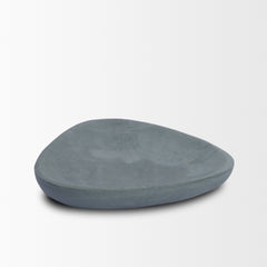 Tria Gray Rounded Triangular Marble Decorative Tray