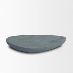 Tria Gray Rounded Triangular Marble Decorative Tray