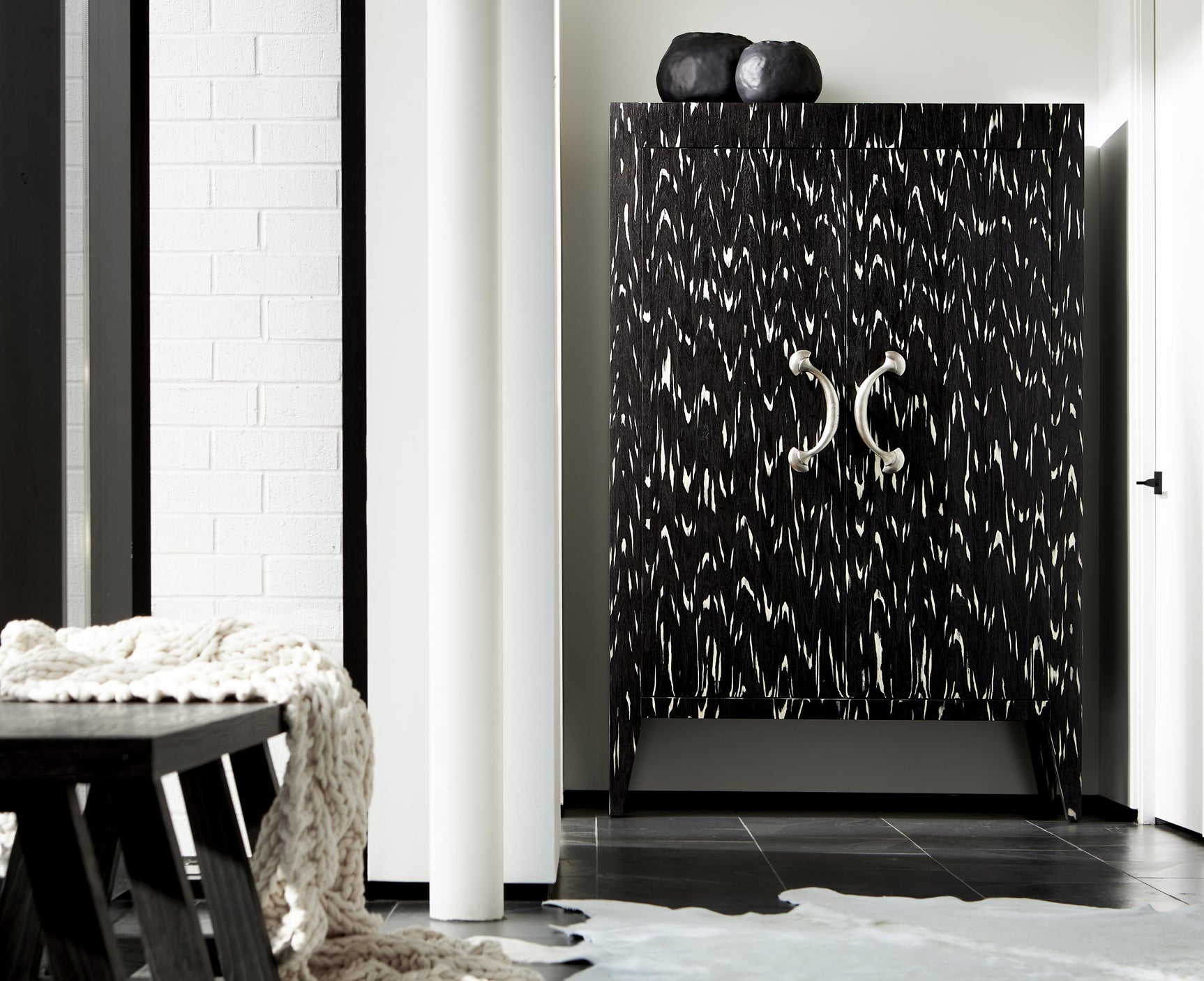 Trianon Engineered Contrast Ebony Armoire - Ornate Home