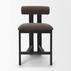 Tribeca Charcoal Curve Open Back Chenille Tripod Frame Counter Stool - Ornate Home