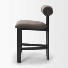 Tribeca Charcoal Curve Open Back Chenille Tripod Frame Counter Stool - Ornate Home