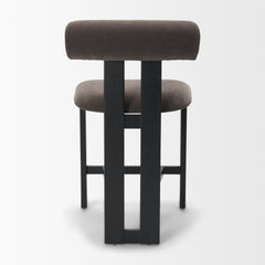 Tribeca Charcoal Curve Open Back Chenille Tripod Frame Counter Stool - Ornate Home