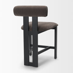 Tribeca Charcoal Curve Open Back Chenille Tripod Frame Counter Stool - Ornate Home