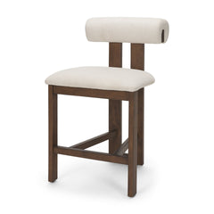 Tribeca Cream Curve Open Back Fabric Tripod Frame Counter Stool - Ornate Home