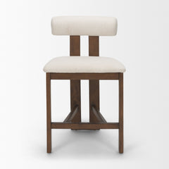 Tribeca Cream Curve Open Back Fabric Tripod Frame Counter Stool - Ornate Home