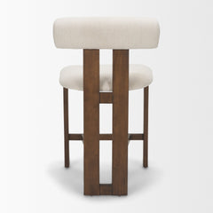 Tribeca Cream Curve Open Back Fabric Tripod Frame Counter Stool - Ornate Home