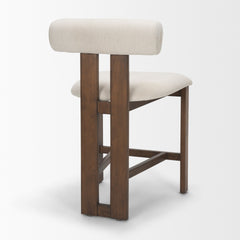 Tribeca Cream Curve Open Back Fabric Tripod Frame Counter Stool - Ornate Home