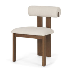 Tribeca Cream/Dark Brown Open Back Dining Side Chair (Set of 2) - Ornate Home