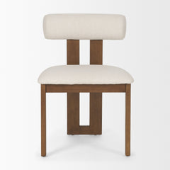 Tribeca Cream/Dark Brown Open Back Dining Side Chair (Set of 2) - Ornate Home