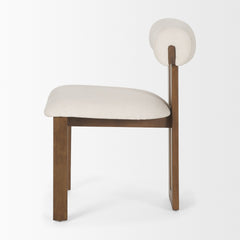 Tribeca Cream/Dark Brown Open Back Dining Side Chair (Set of 2) - Ornate Home