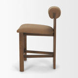 Tribeca Mocha Curve Open Back Fabric Tripod Frame Counter Stool - Ornate Home