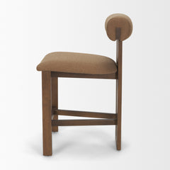 Tribeca Mocha Curve Open Back Fabric Tripod Frame Counter Stool - Ornate Home