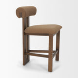 Tribeca Mocha Curve Open Back Fabric Tripod Frame Counter Stool - Ornate Home