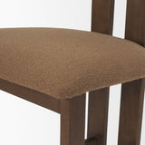 Tribeca Mocha Curve Open Back Fabric Tripod Frame Counter Stool - Ornate Home