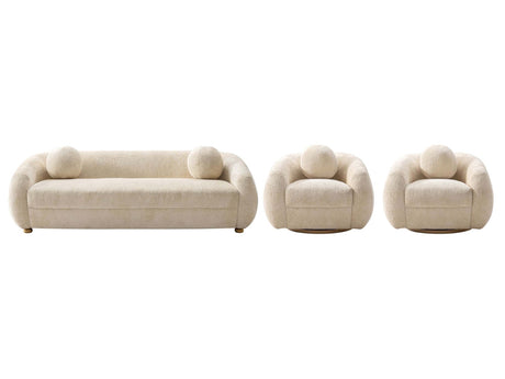 Tribeca Sofa and Accent Chairs in Cream (set of 3) - Ornate Home