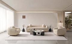 Tribeca Sofa and Accent Chairs in Cream (set of 3) - Ornate Home