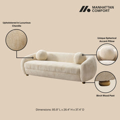 Tribeca Sofa and Accent Chairs in Cream (set of 3) - Ornate Home