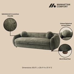 Tribeca Sofa and Accent Chairs in Olive Green (set of 3) - Ornate Home