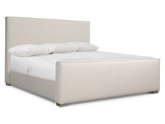 Tribeca White/Cream Fabric California King Panel Bed - Ornate Home