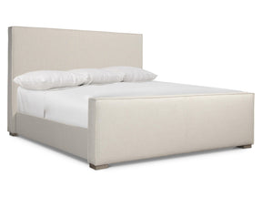 Tribeca White/Cream Fabric California King Panel Bed - Ornate Home